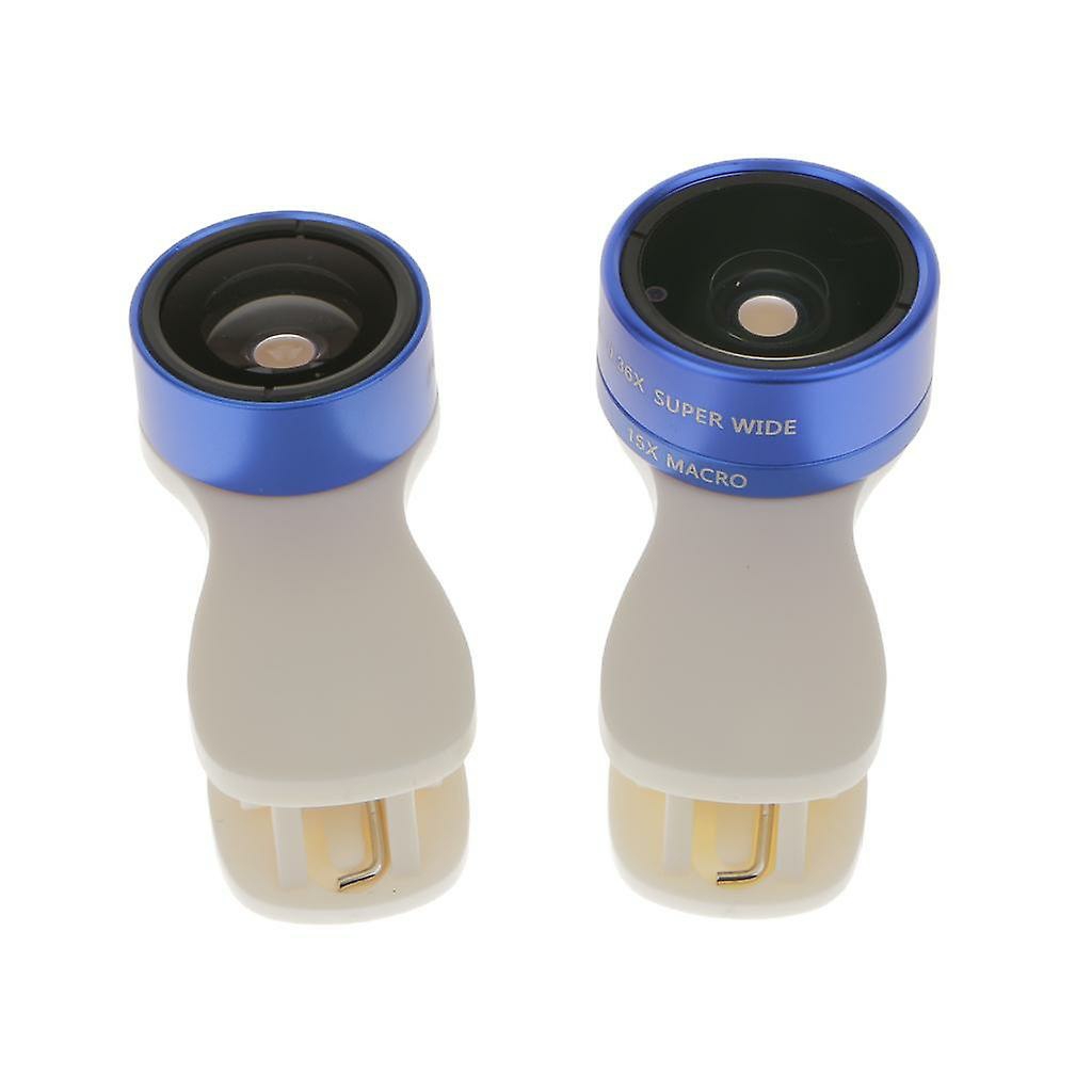 Camera Phone Accessories |  3 In1 Fish Eye + Wide Angle + Macro Camera Clip-On Lens For Cellphone Blue Camera Phone Accessories Blue