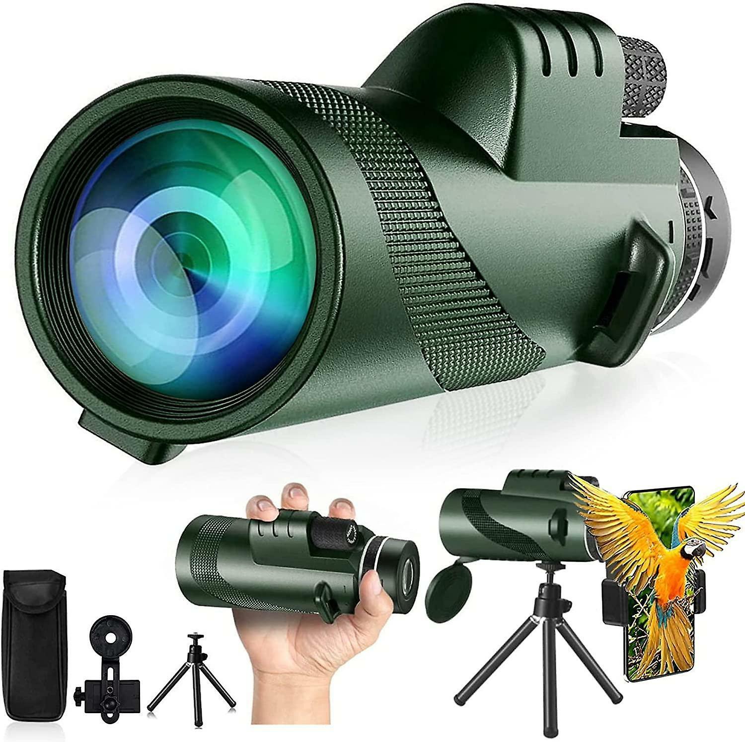 Phone Stands |  80X100 Monocular-Telescope High Powered Monocular With Smartphone Holder Phone Stands Green