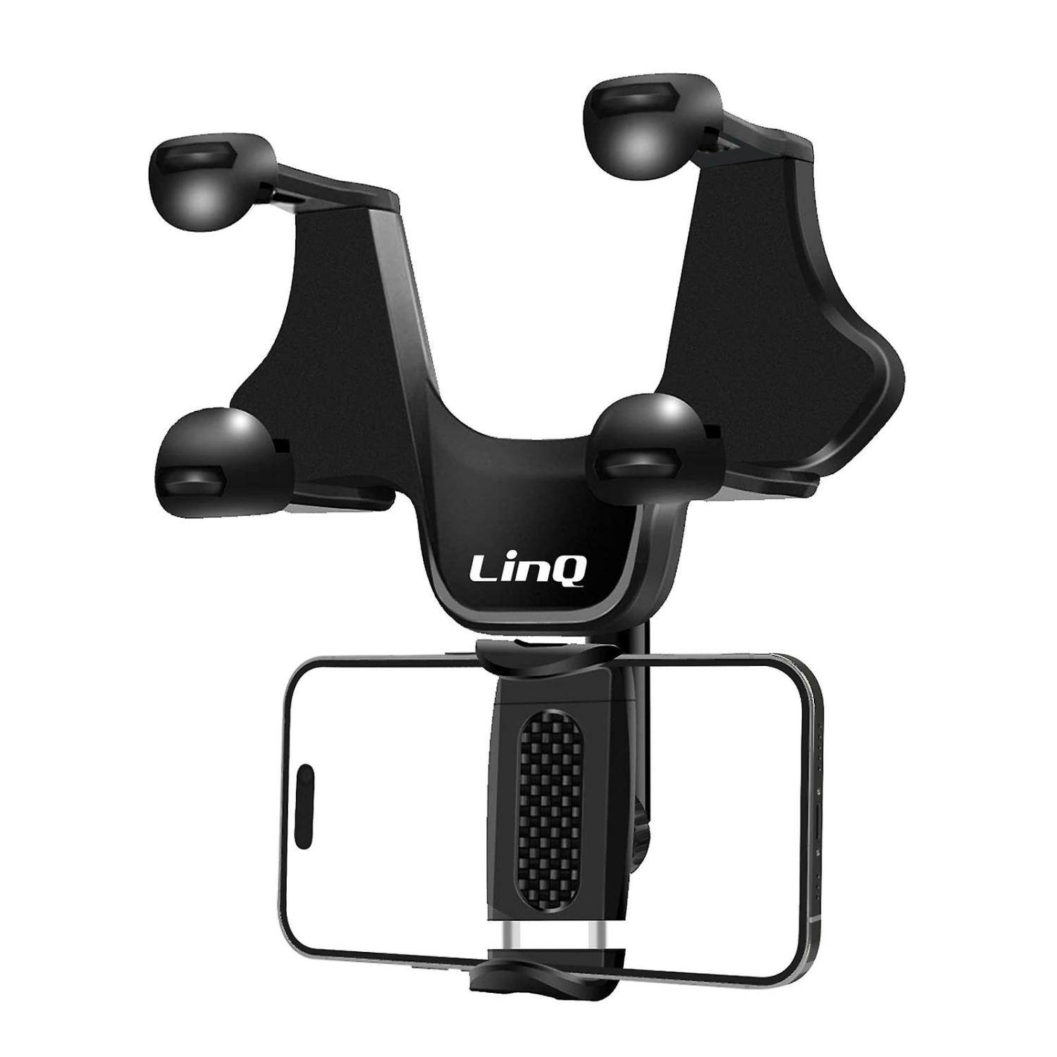 Phone Stands |  Car Stand For Smartphone Rear-View Mirror Fix Rotating  Black Phone Stands Black