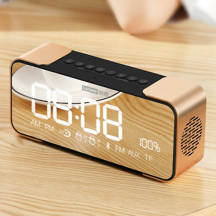 Phone Stands |  L022 Digital Led Clock With Speaker – Wireless Alarm Clock Mirror Alarm Phone Holder Snooze Brightness Adjustment Gold Phone Stands Phone Stands