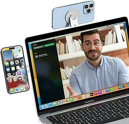 Phone Stands |  Magnetic Laptop Phone Holder For Dual-Screen Experience With Iphones（Silver） Phone Stands Phone Stands