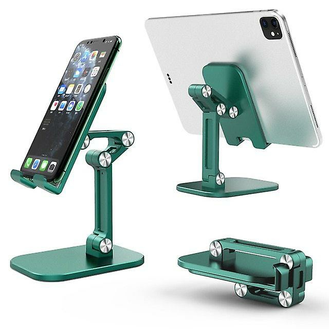 Phone Stands |  Three Sections Foldable Desk Mobile Phone Holder For Iphone Ipad Tablet Flexible Table Desktop Adjustable Cell Smart Phone Stands Green