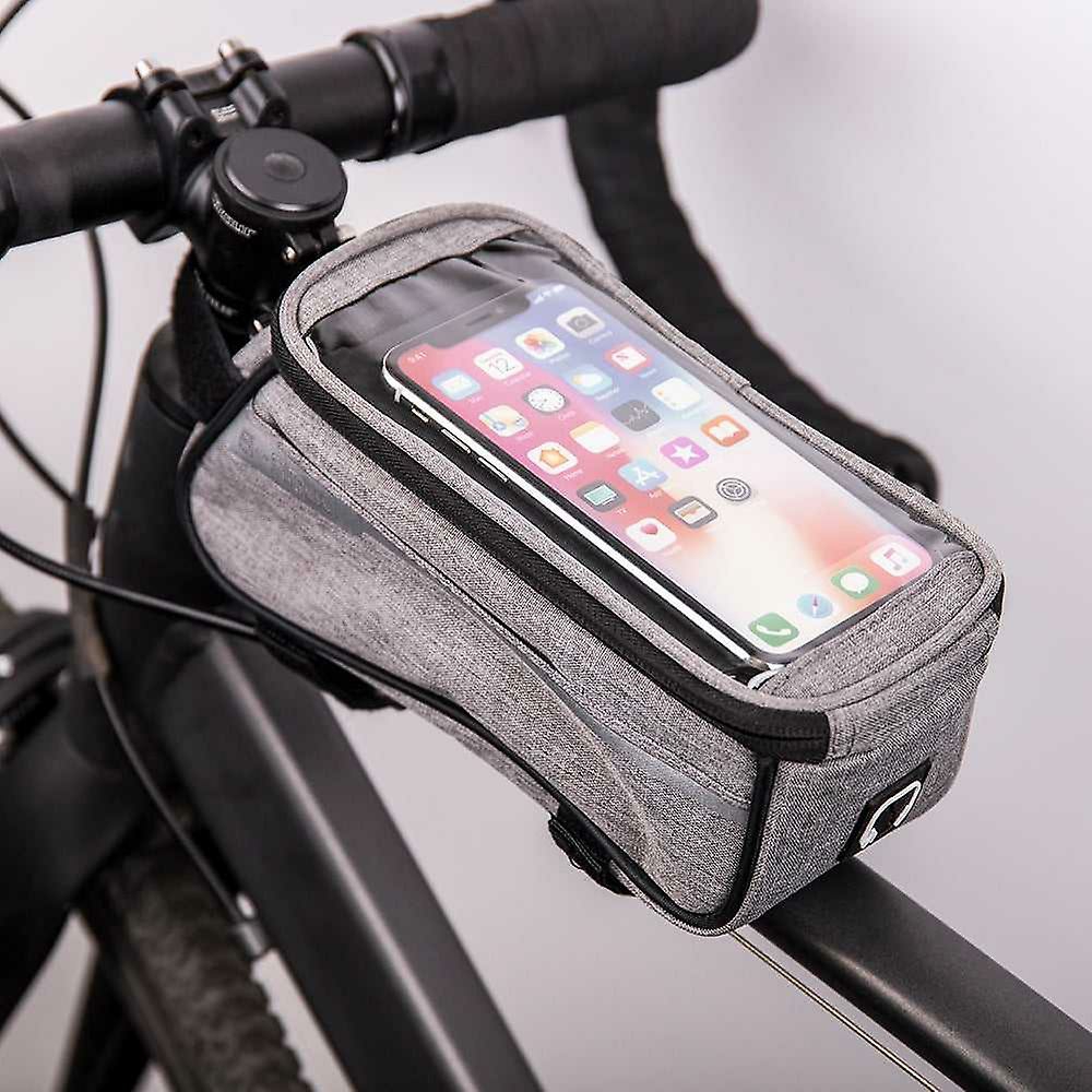 Phone Stands |  Waterproof Bike Frame Bag With Phone Holder Gray Phone Stands Phone Stands