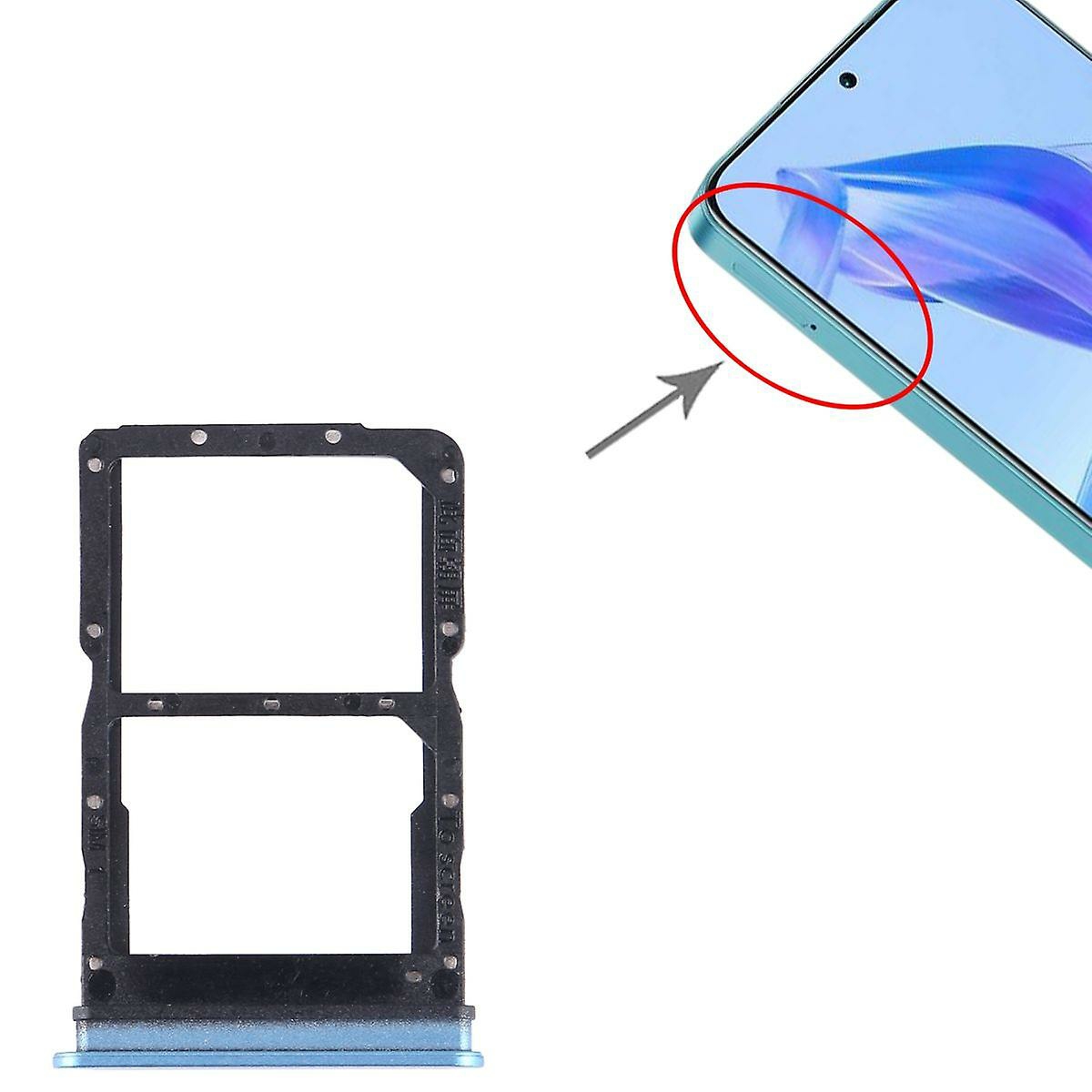 Replacement Phone Parts |  Für Honor 90 Lite Sim + Sim Card Tray Kartenhalter Blau Replacement Phone Parts Blau