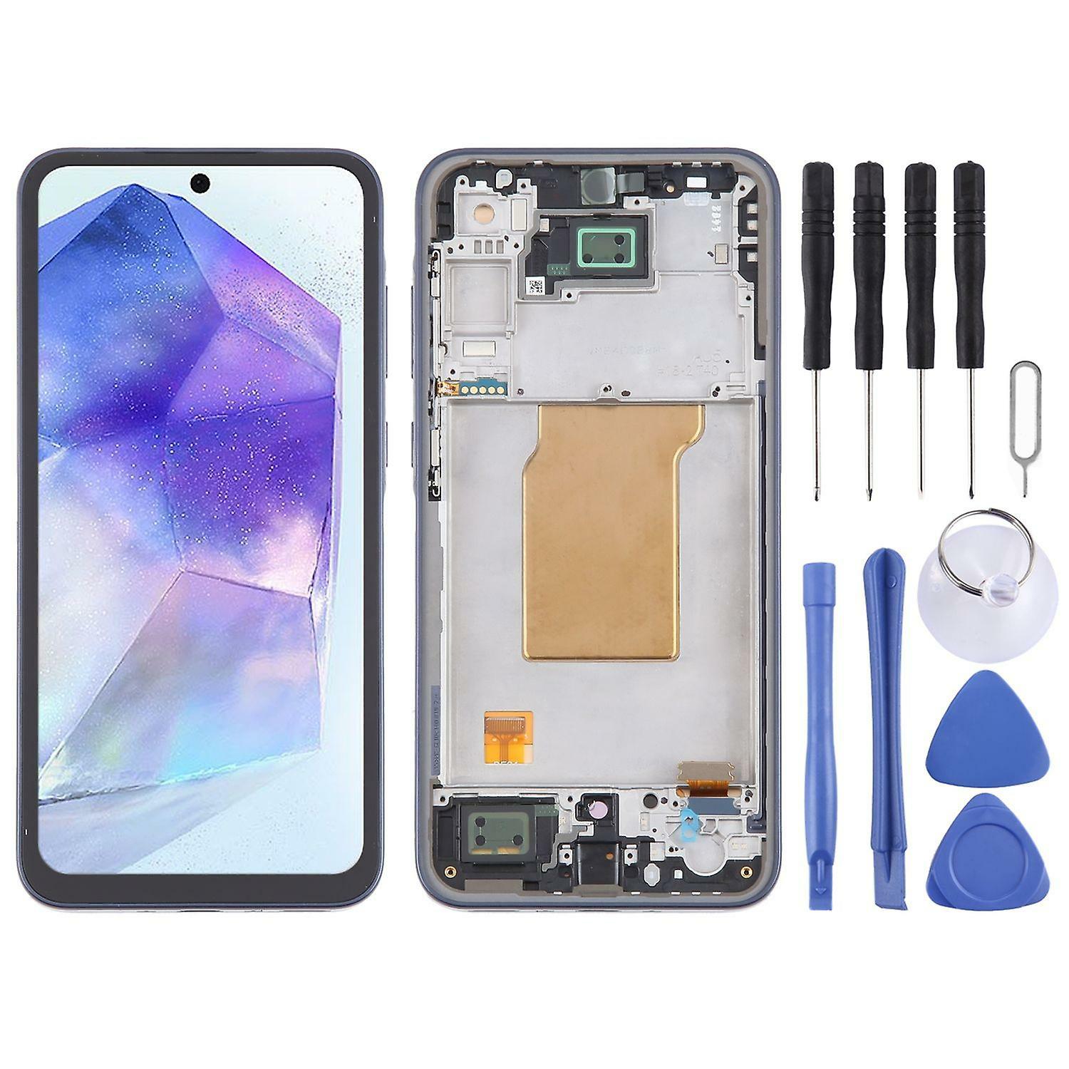 Replacement Phone Parts |  Für Samsung Galaxy A35 Sm-A356B Oled Display Mit Rahmen Ersatzteil Reparatur Dunkel Blau Replacement Phone Parts Dunkel Blau