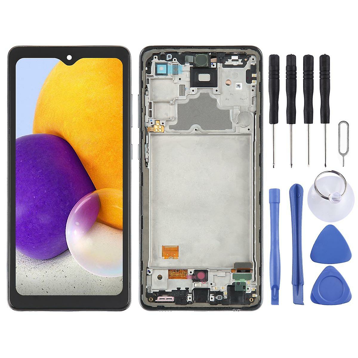 Replacement Phone Parts |  For Samsung Galaxy A72 A725 Oled Lcd Display Unit With Frame Touch Spare Part Repair Accessories Replacement Phone Parts Black