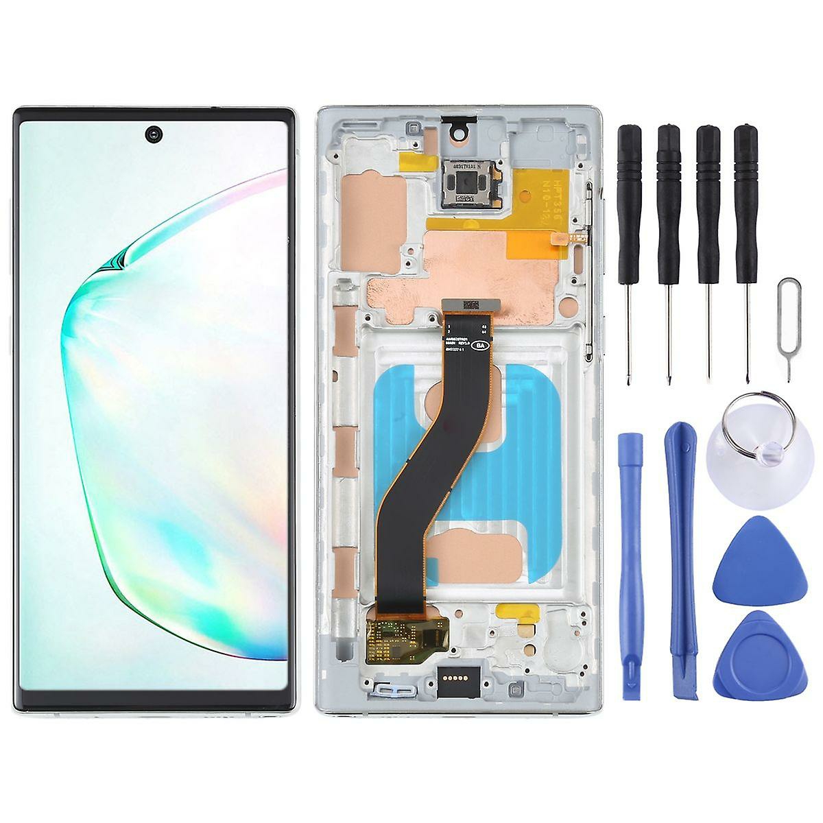 Replacement Phone Parts |  For Samsung Galaxy Note 10 Sm-N970 Display Full Tft Lcd With Frame Unit Touch Spare Part Repair Silver (Without Fingerprint Function) Replacement Phone Parts Replacement Phone Parts