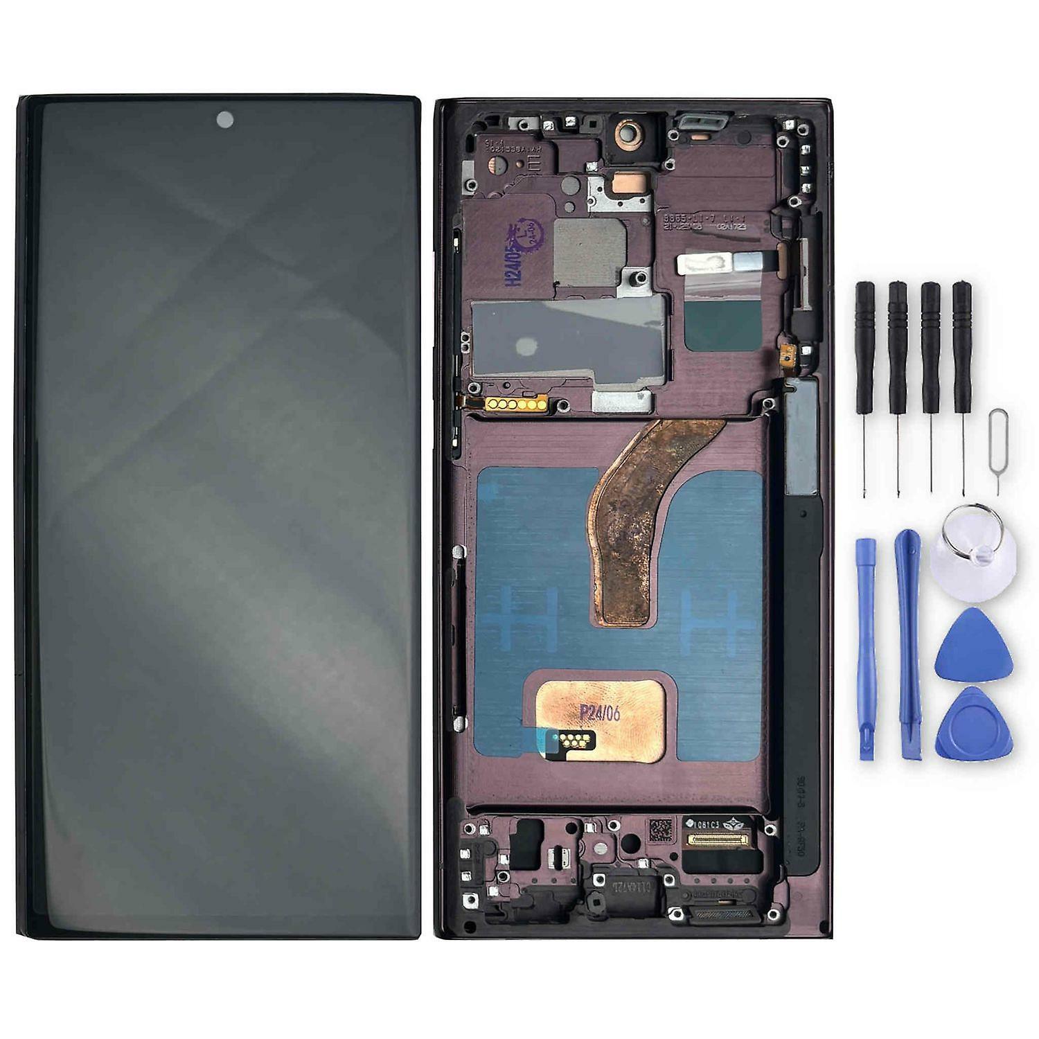 Replacement Phone Parts |  For Samsung Galaxy S22 Ultra Display Full Tft With Frame Unit Touch Spare Part Repair Purple Replacement Phone Parts Purple