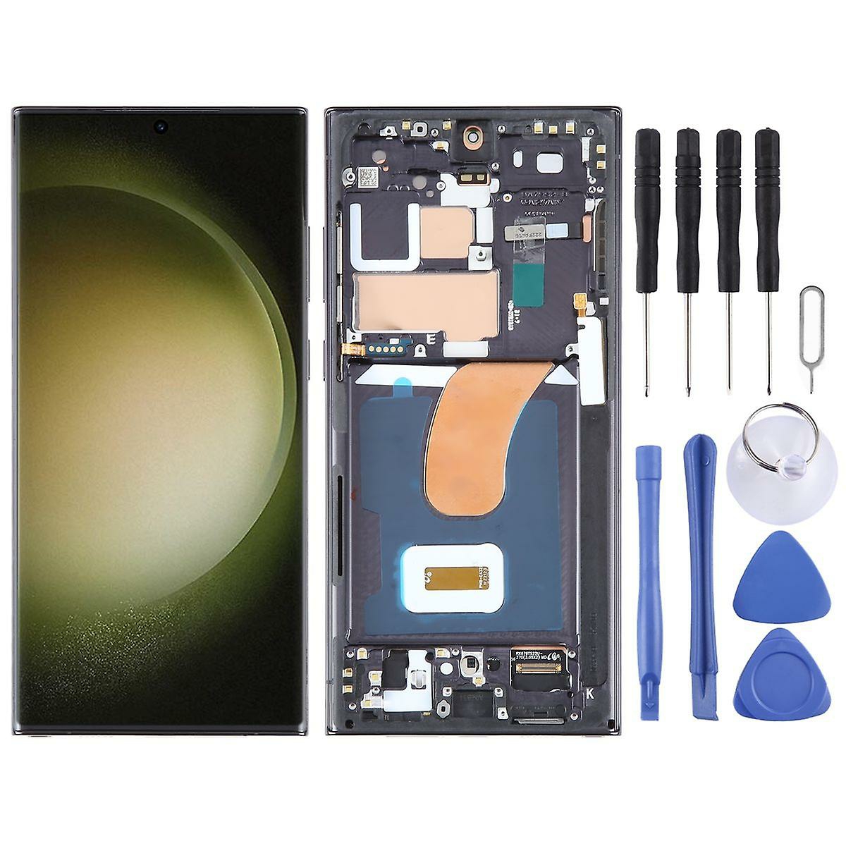 Replacement Phone Parts |  For Samsung Galaxy S23 Ultra 5G Display Full Oled Lcd With Frame Unit Touch Spare Part Repair Black Replacement Phone Parts Black