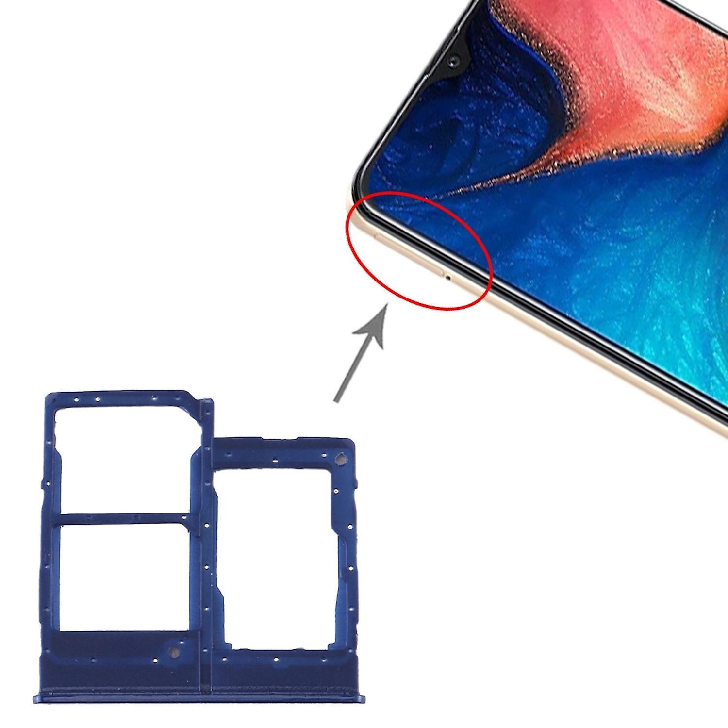 Replacement Phone Parts |  Sim Karten Halter + Micro Sd Für Samsung Galaxy A20E Blau Card Tray Replacement Phone Parts Blau